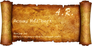 Acsay Róbert névjegykártya