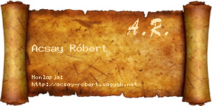 Acsay Róbert névjegykártya